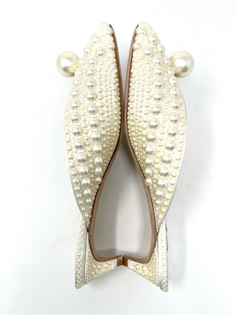 Jimmy Choo Samantha 35 White Satin Pearl Mules Kitten Heels Wedding Bridal 40.5 - Picture 5 of 11